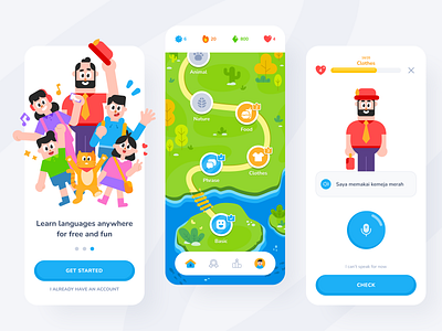 🌵Ketto - Language Learning App app branding colorful delighful design english figma fun game graphic design illustration learning ui ux vector