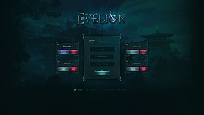 Evelion - GUI Redesign dark design fantasy flat game games medieval metin2 oriental play role rpg ui uiux warrior