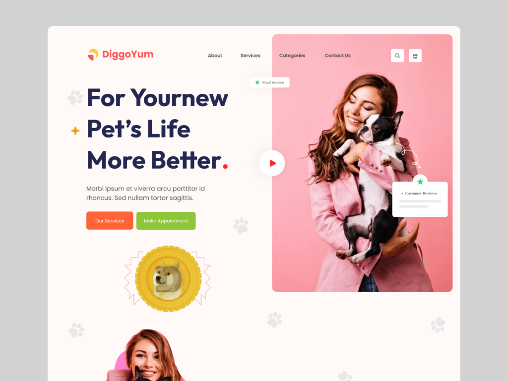 Pet Landing Page - Anas Raza anas dog dog website figma landing page pet pet care pet doctor pet food pet health pet love pet website ui ui design ui ux ui ux design web design webpage website website design