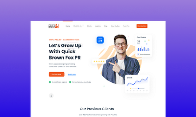 Landing Page Design | Quick Brown Fox PR design landing page ui ux website website design