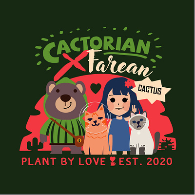 Cactorian x Farean Cactus Farm cactus coperate illustraion logo
