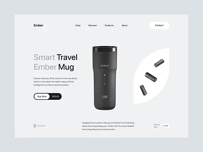 Travel Mug Web Interface. best components elements experience freelancer great header interface minimal modern module navigation simple soft ui ui user ux web website