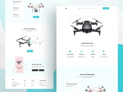 Drone Selling Landing Page Design character illustration concept creative design design dji drone exploration explorations food illustration green hero section homepage landing page layout motion principle product website visual design web design website