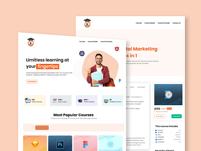 EduPro – Online Learning Platform UI Design branding e learning edtech education graphic design learningplatform logo minimalistui onlinecourses ui uxdesign webdesign