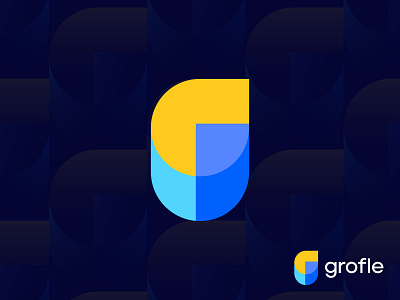 Grofle - Logo brand identity branding colorful design geometric letter g logo logo designer logotype overlapping overlay saas software vector