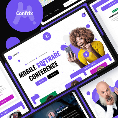 Confrix - Conference Website Template conference event landing page template webflow website