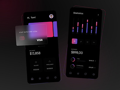 Finance App admin design admin panel bank card banking banking app card chart crm crmsystem dashboad finance finance app financial glassmorphic glassmorphism gradient gradients mobile app statistic ux