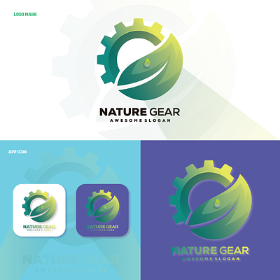 Nature Gear Leaf Logo Design branding clean gear graphic design illustration leaf logo design logofolio minimalist nature gear leaf logo design nature logo tree logo unique