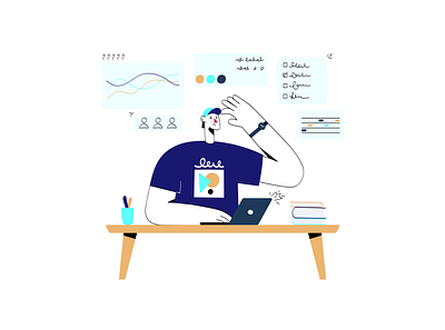 Task Management character characterdesign confused confusion design illustration minimal task task list task management task manager tasks teamwork ui