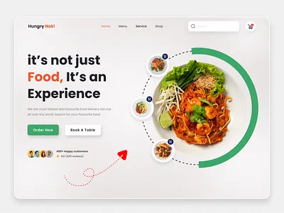 Restaurant Website Design agency burger cooking eating food and drinks food delivery food delivery service food menu fresh food header design hero section home page landing page online delivery pizza product design restaurant website ui design ux design