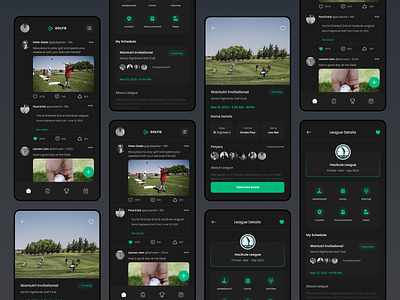 Golfie - Golf League Mobile App apps card clean design design golf golf league leaderboard live score mobile ui ui design uiux