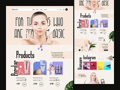Ecommerce Product Landing Page cosmetics cream ecommerce fawaz figma free hair homepage landing page latest design makeup minimal popular shop skincare skincare website spa ui web design website design