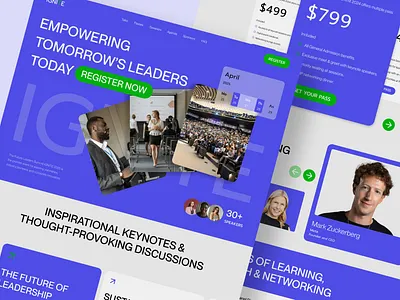 IGNITE - Business Conference Landing Page copywriting landing page ui ui design ux ux design web design