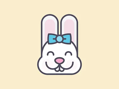 Cute Kawaii Bunny Face bunny cute flat illustration kawaii minimal pixel pixelart rabbit vector