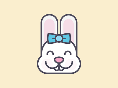 Cute Kawaii Bunny Face bunny cute flat illustration kawaii minimal pixel pixelart rabbit vector