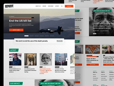 Reprieve Website Design charity design ui ux web website