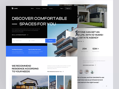 Luicia - Real Estate Landing Page animation apartement app design bold design finder flat house house finder house rent housing illustration landing page renting style ui ux