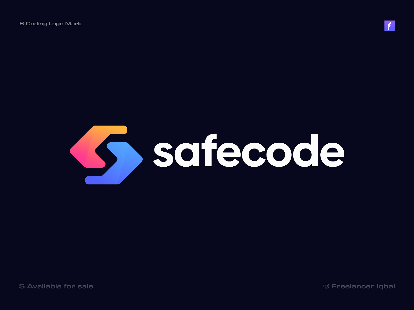 Letter S + Coding Logo Design Concept by Freelancer Iqbal | Brand ...