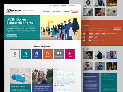 South West London Law Centres Website Design charity design ui ux web website
