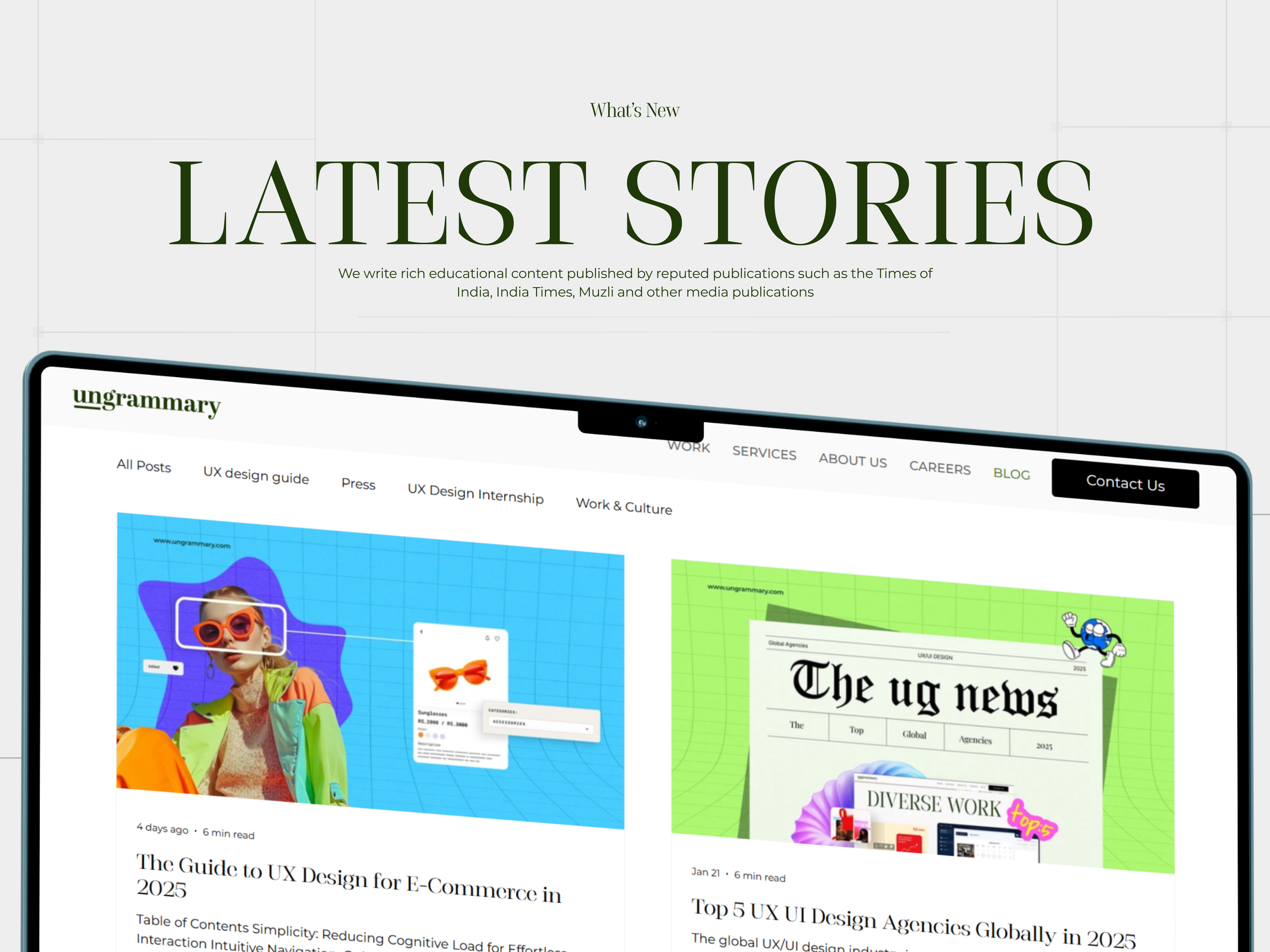 Example of Blog Page Layout