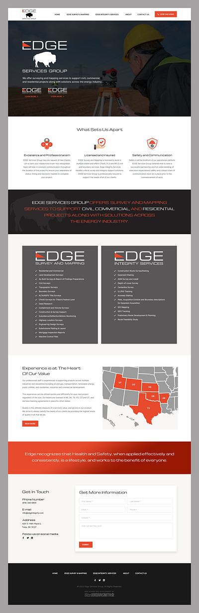 Edge Services Group // Web Design civil industry construction geo land development mapping service company web design surveying