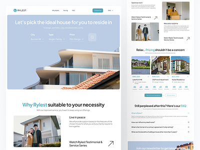 Rylest: Real Estate Agency Landing Page agency architecture design estate home house landing minimalist new noteworthy page pay premium property real residence trending ui ux website