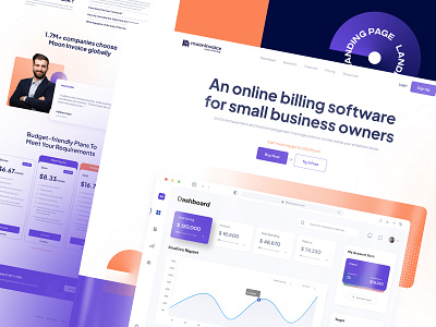 Mooninvoice Landing Page Redesign best website design design fintech homepage invoice management invoicing landing landing page landing page examples landingpage management rebrand redesign saas ui ui design user interface web webdesign website