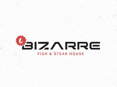 Logo - Bizarre Fish & Steak House brand branding crab fish food illustration logo logotype restaurant sea seafood shrimp stamp