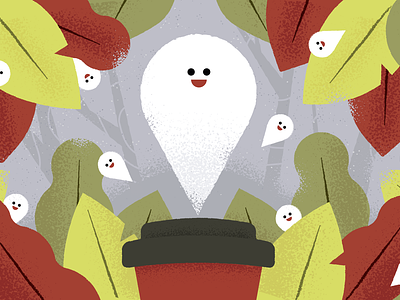 Drip for Drip: October 2022 autumn coffee cup drip for drip exhibition fall flat ghost halloween holiday illustration nature october simple texture vector