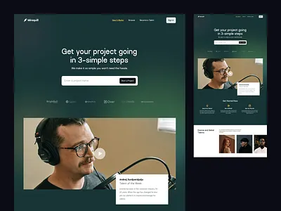 Get a Voiceover Talent - How it Works how it works landing page landing page design marketplace web design website