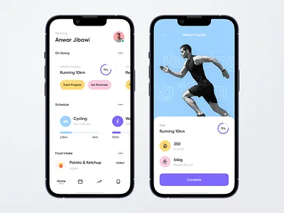 Fitness Tracking app design clean clean ui color design fitness fitness tracking health tracking interface design minimal minimal design mobile app mobile app design mobile design nutrition tracker personal training ui ux design