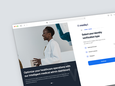 Authentication & Onboarding for Doctor Portal – MediQ authentication dashboard desktop interface ui