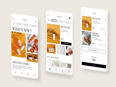 Beauty Product Shopping App app app design beauty beauty app beauty product design e commerce e commerce app e shop ecommerce ecommerce app ecommerce ui ios mobile app shop shopping app shopping cart shopping ui ui ux design