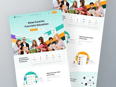 Education loan landing page ui acamedic android b2b b2c design system e learning edtech education finance fintech fundraiser ios loan mobile app saas saas landing page startup student universities web
