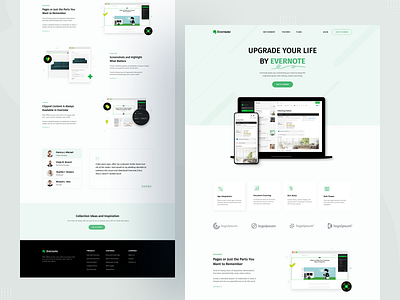 Evernote SaaS Landing Page animation app cards clean dark dark mode design electron evernote homepage mobile mobile ui modern motion ui ui design views web app webdesign website