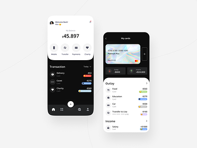 Banking mobile app app apps design bank account bank app banking card credit card design finance fintech ios mobile app money management saving transactions transfer ui ux