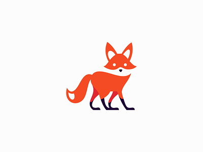 Fox Logo branding cartoon cute design fox gaming geometric identity illustration kids logo mark mascot negative space orange premium symbol vector vulpine zoo