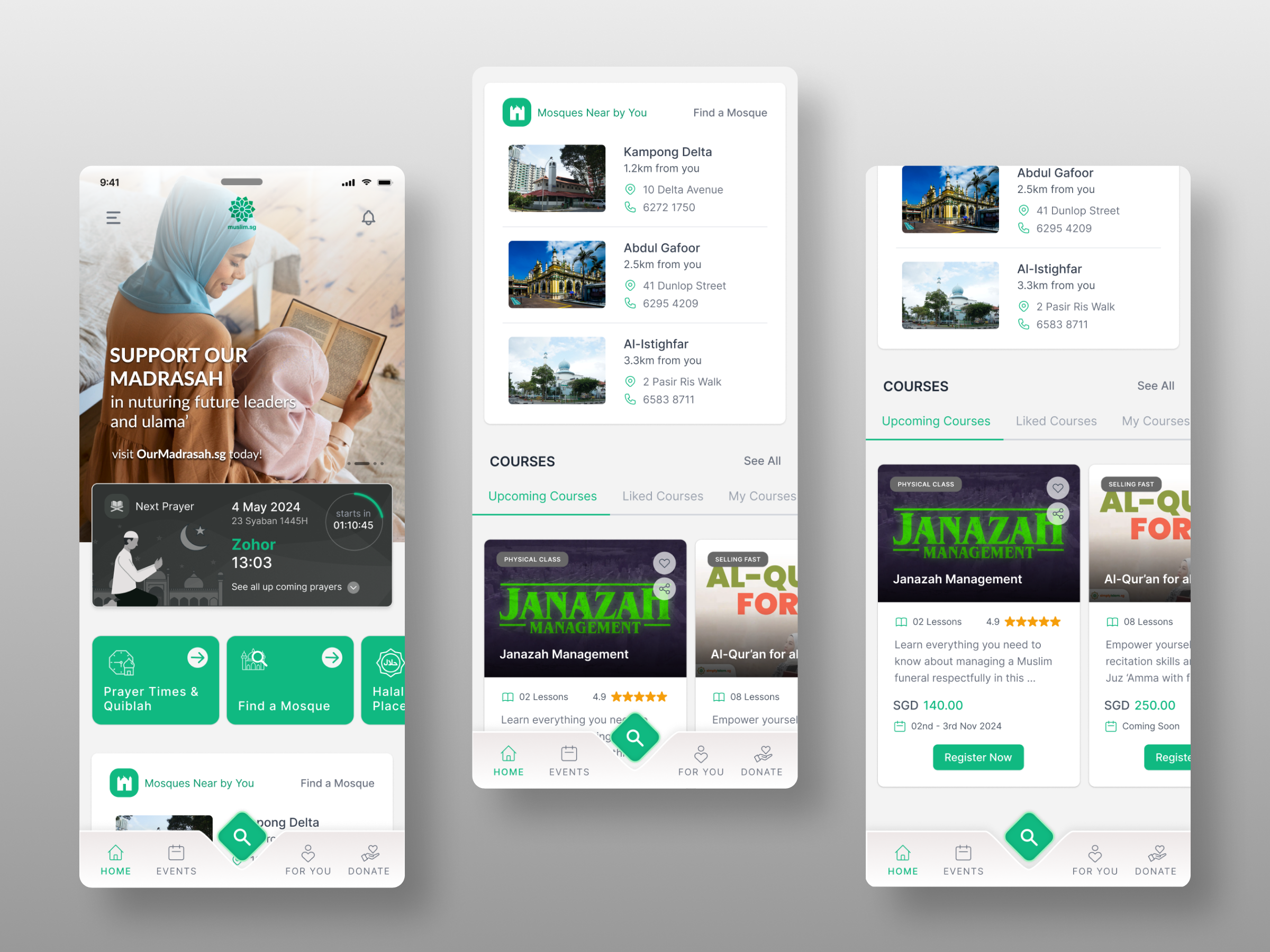 Proposal for revamping muslim.sg mobile app design mobile muslim prototyping religious revamp ui ux