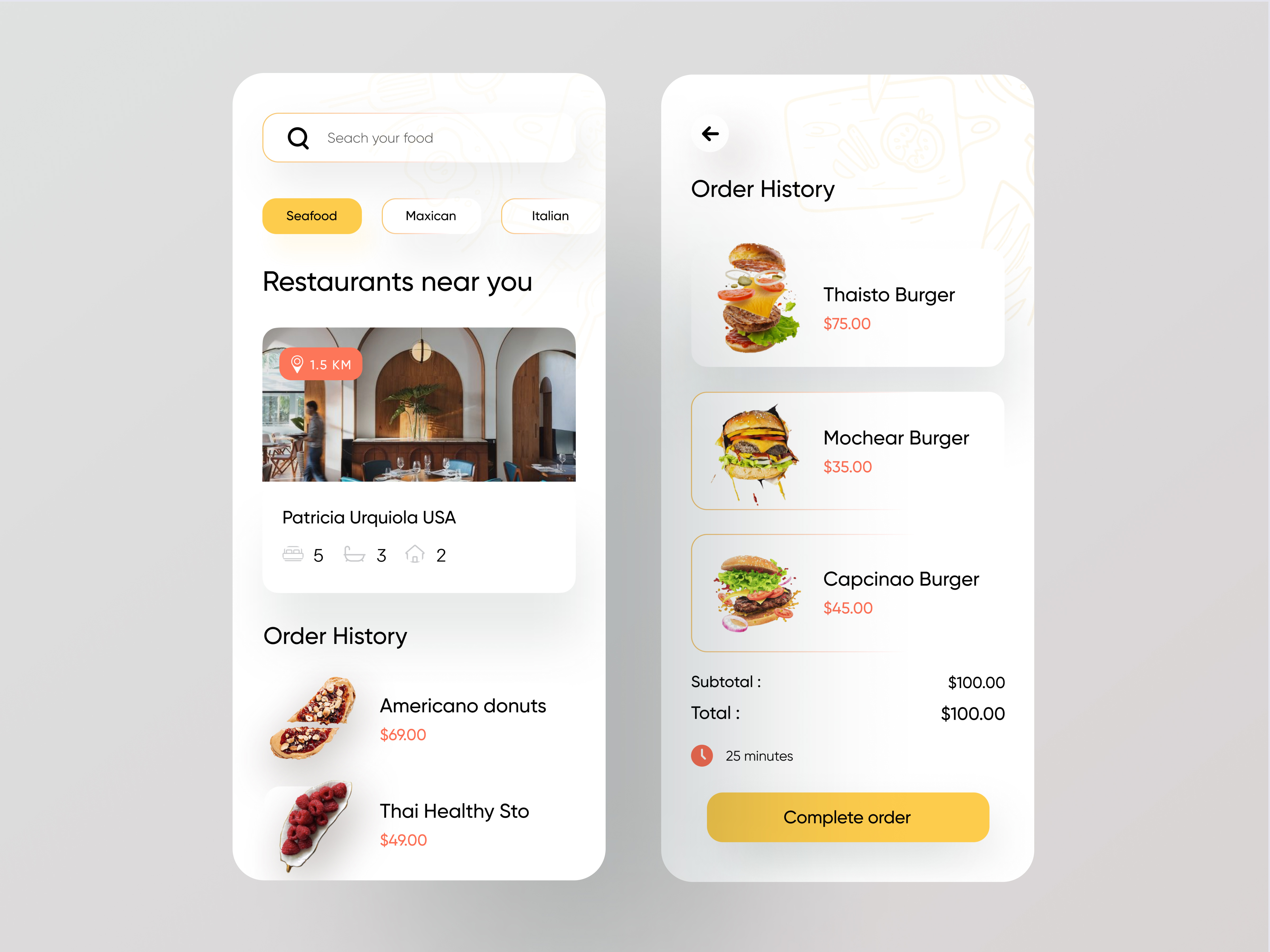 Food Mobile Application UX-UI Design by Shibbir Shabab for Upnow Studio ...
