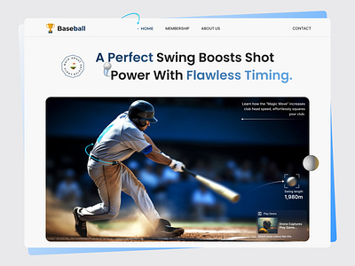 Baseball Store Website baseball creativeui figmadesign gamestats sportsdashboard sportsui sportswebsite webdesign