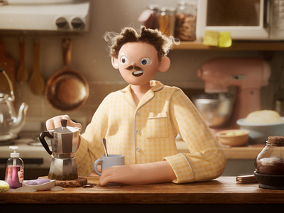 Kitchen Project 3d branding c4d cartoon character hero illustration kitchen redshift render