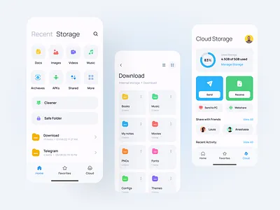 File Manager App app app ui clean ui file explorer file manager file managment file sharing files ios light ui minimal mobile app mobile design ui uiux ux