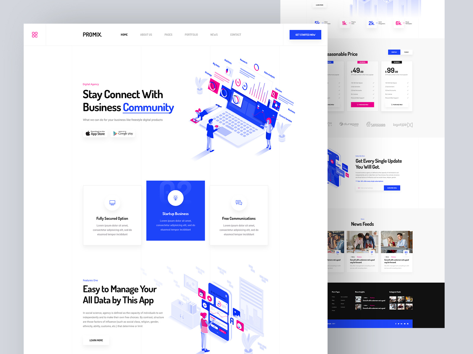 Promix sass app landing website design by Shuvo | Designer for Quadrato ...