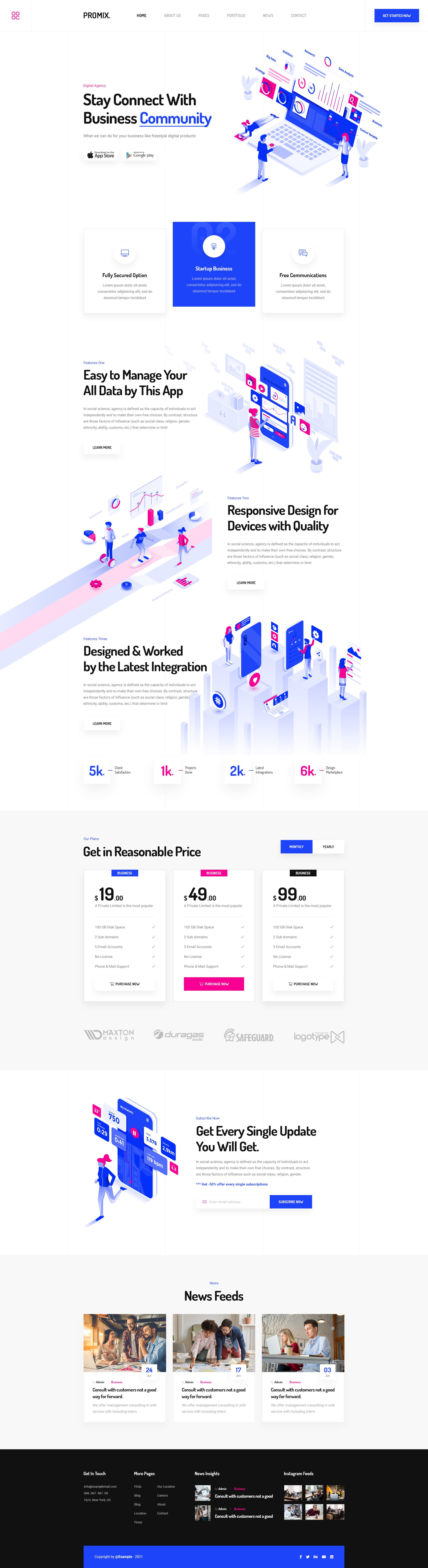 Promix sass app landing website design by Shuvo | Designer for Quadrato ...