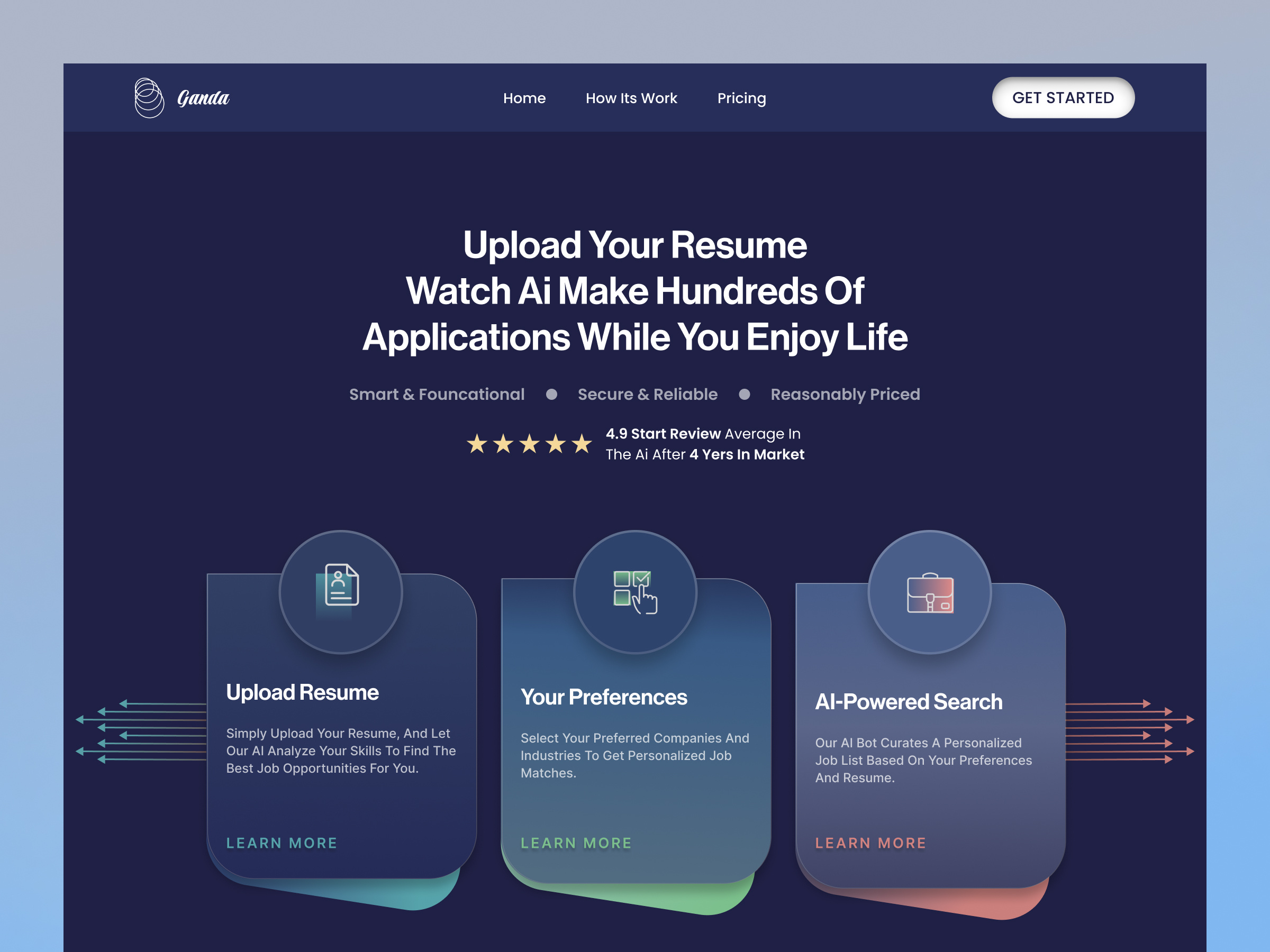 Example of Saas Landing Page Design
