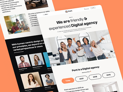 About Us Page for Point Digital Agency aboutus agency branding clean concept creative design header hero section homepage landing modern ui web design