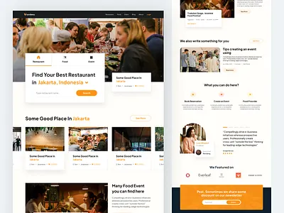 Foodeeu - Restaurant Reccomendation Website event food food and drink food website reservation restaurant restaurant app restaurants review ui uiux webdesign website website design