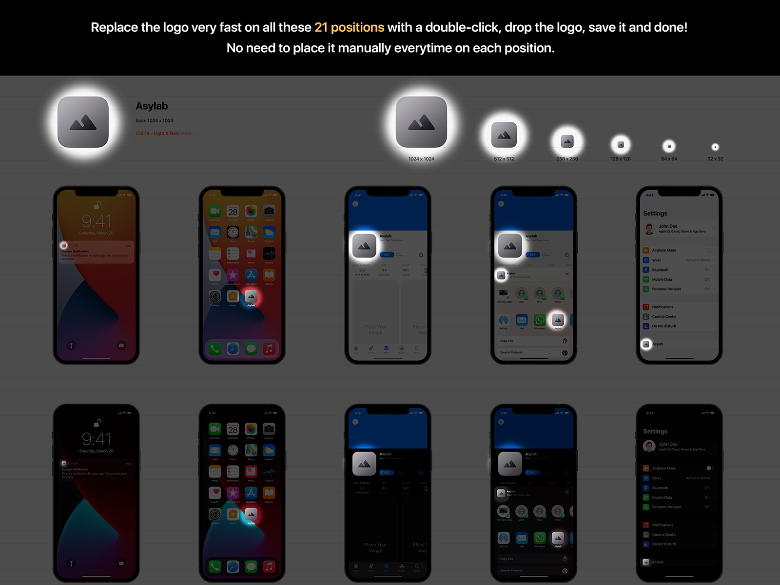 iOS 14 Icon Template Mockup - PSD by Asylab on Dribbble