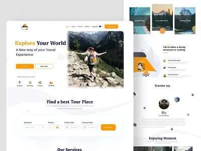 Travel hut web landing page ui design clean clean design clean ui design holyday travel travel agency travel app travel web travel web ui travel website traveling travelling ui ui design uidesign ux uxalam uxdesign uxui