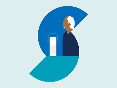 StrivePD - Custom Illustrations alexa branding branding and identity characters device doctor illustration marketing medical notification old man stethoscope voice ai